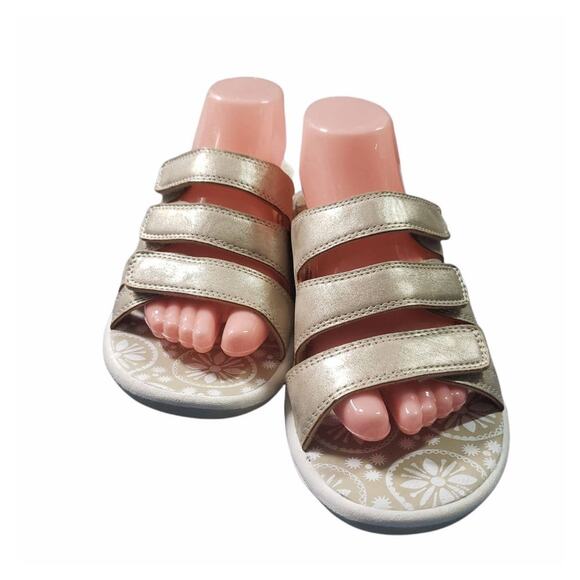 Coral Bay Gold Multiple Adjustable Strap Open Toe Sandals - Size 10 - Picture 2 of 10